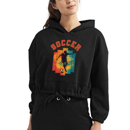 Soccer Heartbeat - Women’s Cropped Hoodie