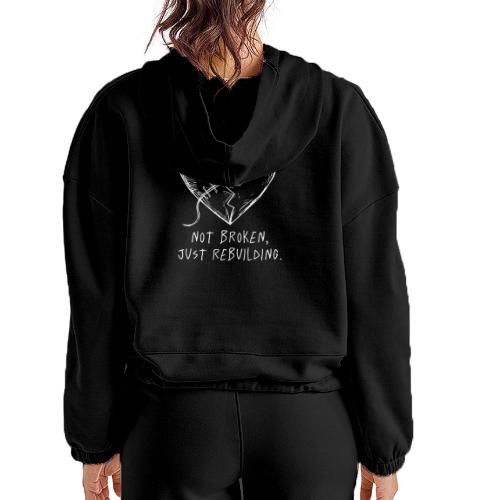 Broken Love Neon Heart - Women’s Cropped Hoodie