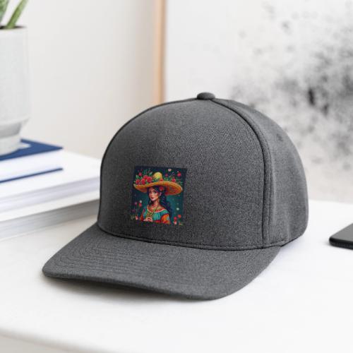 Mexican Design, Regional Mexican Charro Woman - Flexfit  Melange Baseball Cap