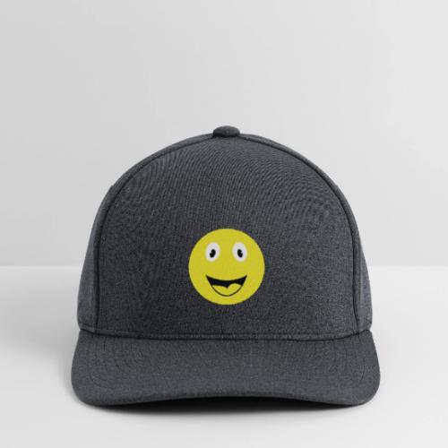Yellow Happy Face Print - Flexfit  Melange Baseball Cap