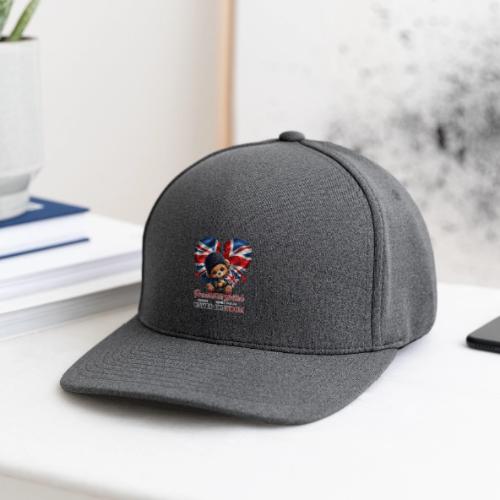 Proud to Be British Teddy Bear UK Patriot Gift - Flexfit  Melange Baseball Cap