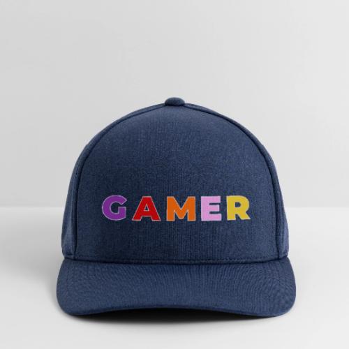 Multicolor GAMER Typography Design - Flexfit  Melange Baseball Cap