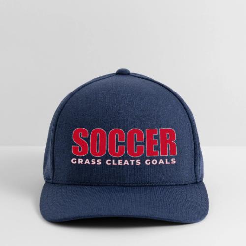 Soccer Grass Cleats Goals Typography Design - Flexfit  Melange Baseball Cap