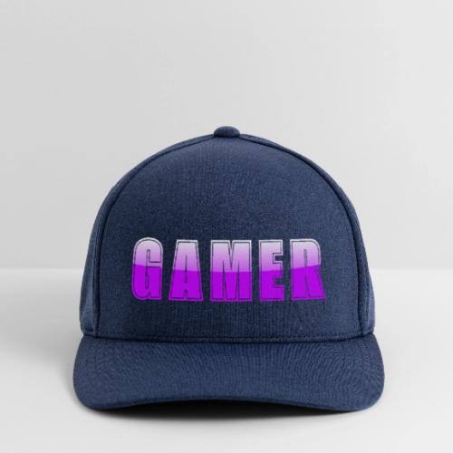 Gamer Purple Glossy Collegiate Design - Flexfit  Melange Baseball Cap