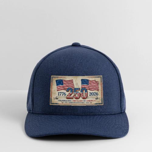 USA 250th Anniversary Flags Emblem - Flexfit  Melange Baseball Cap