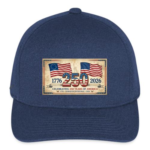 USA 250th Anniversary Flags Emblem - Flexfit  Melange Baseball Cap