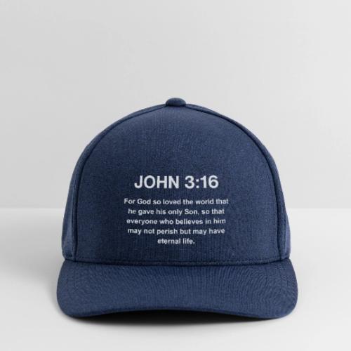 John 3:16 Christian Apparel – White - Flexfit  Melange Baseball Cap