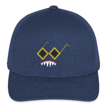 Quirky Monster Face Art - Playful Digital Illustra - Flexfit  Melange Baseball Cap - heather navy - Front