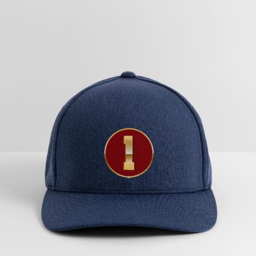 Number 1 in Gold Varsity Font - Flexfit  Melange Baseball Cap