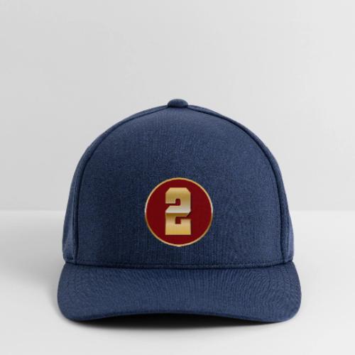 Number 2 in Gold Varsity Font - Flexfit  Melange Baseball Cap