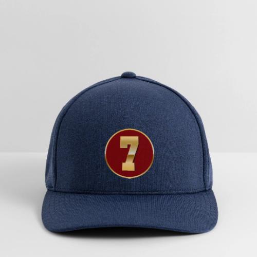 Number 7 in Gold Varsity Font - Flexfit  Melange Baseball Cap