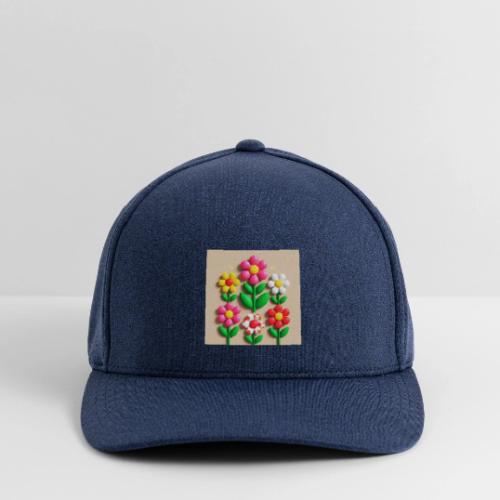 3D Flowers and Butterflies in Amber, Floral Design - Flexfit  Melange Baseball Cap