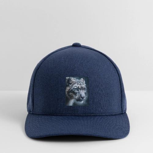 Snow Leopard Blue Eyes Design - Flexfit  Melange Baseball Cap