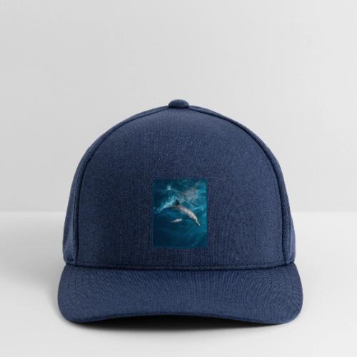 Dolphin Sunlit Ocean Serenity Design - Flexfit  Melange Baseball Cap