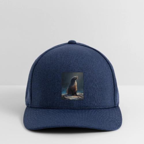 Fur Seal Artistic Shore Portrait Design - Flexfit  Melange Baseball Cap