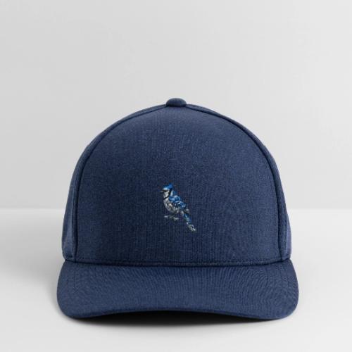 Silver Blue Jay on Perch - Flexfit  Melange Baseball Cap