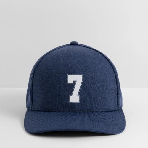 White Number 7 – Varsity Font - Flexfit  Melange Baseball Cap