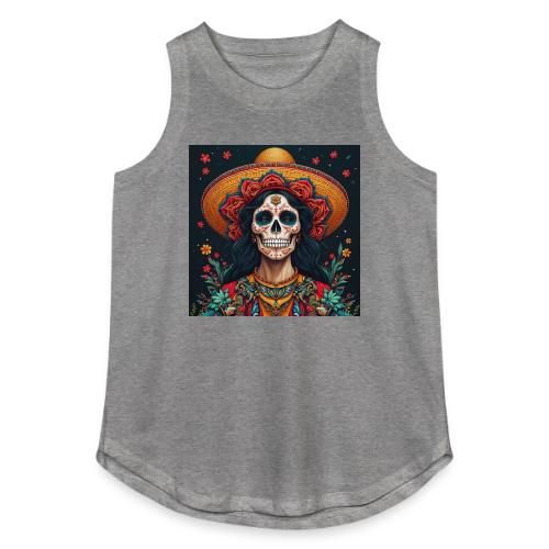 Charra Skull Art | Traditional Mexican Design - Women's Relaxed Tank Top