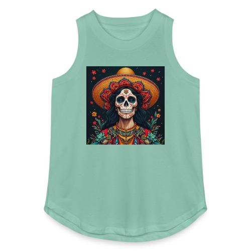 Charra Skull Art | Traditional Mexican Design - Women's Relaxed Tank Top