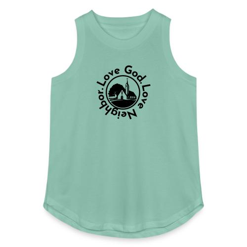 BW Love God Love Neighbor Emblem - Women's Relaxed Tank Top