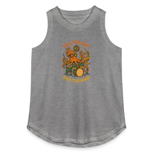 Feel the Beat Octopus Drummer Retro 70s t-shirt - Women's Relaxed Tank Top