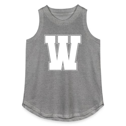 White Letter W – Varsity Alphabet Monogram - Women's Relaxed Tank Top