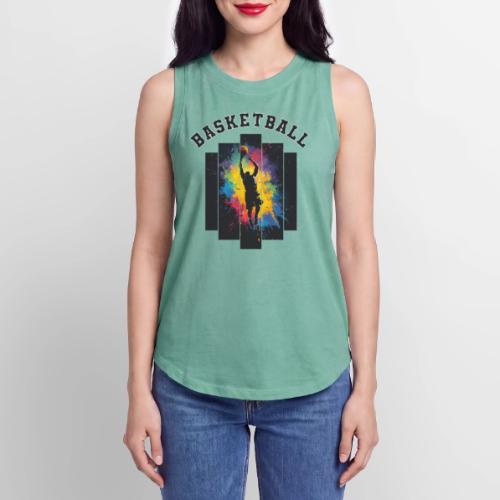 Basketball Slam Dunk Splash Design - Women's Relaxed Tank Top