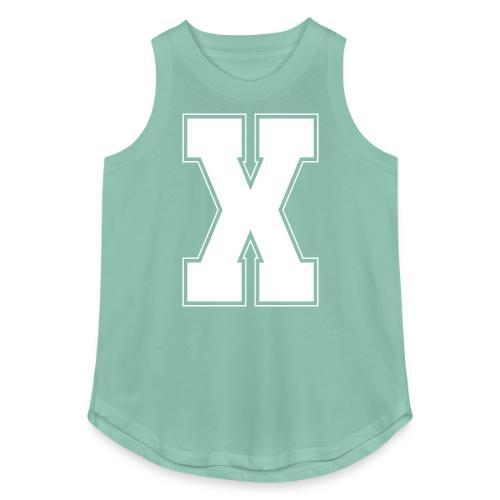 White Letter X – Varsity Alphabet Monogram - Women's Relaxed Tank Top