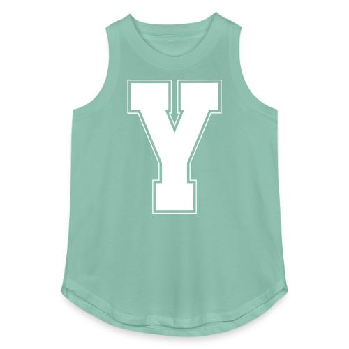 White Letter Y – Varsity Alphabet Monogram - Women's Relaxed Tank Top
