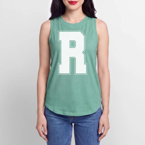 White Letter R – Varsity Alphabet Monogram - Women's Relaxed Tank Top