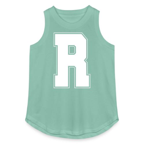 White Letter R – Varsity Alphabet Monogram - Women's Relaxed Tank Top