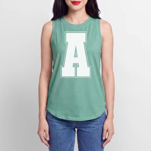 White Letter A – Varsity Alphabet Monogram - Women's Relaxed Tank Top