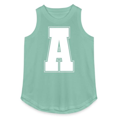 White Letter A – Varsity Alphabet Monogram - Women's Relaxed Tank Top