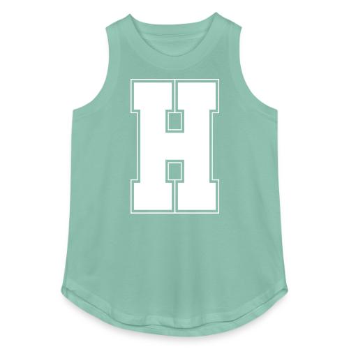 White Letter H – Varsity Alphabet Monogram - Women's Relaxed Tank Top