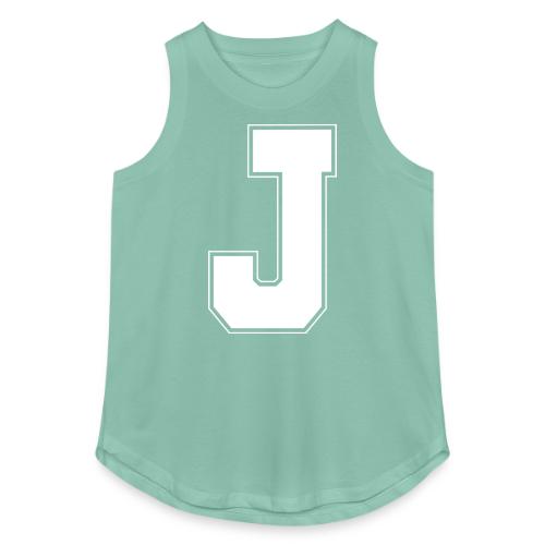 White Letter J – Varsity Alphabet Monogram - Women's Relaxed Tank Top