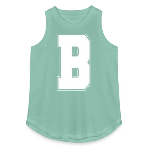 White Letter B – Varsity Alphabet Monogram - Women's Relaxed Tank Top