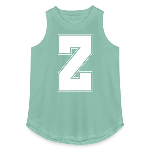 White Letter Z – Varsity Alphabet Monogram - Women's Relaxed Tank Top