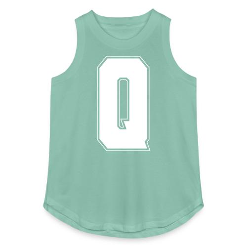 White Letter Q – Varsity Alphabet Monogram - Women's Relaxed Tank Top