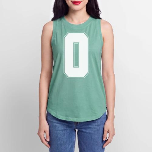 White Number 0 – Varsity Font - Women's Relaxed Tank Top