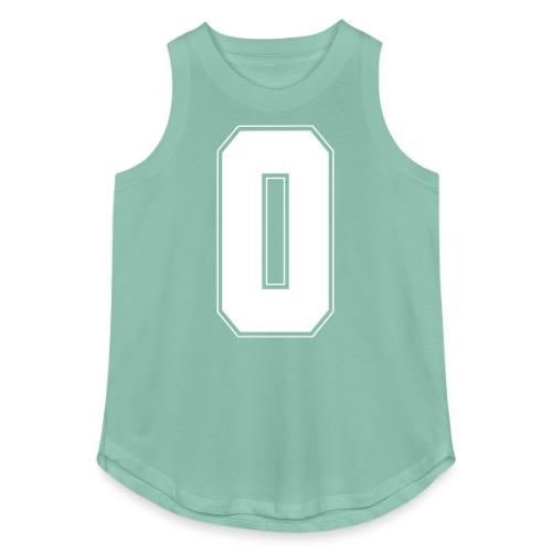 White Number 0 – Varsity Font - Women's Relaxed Tank Top