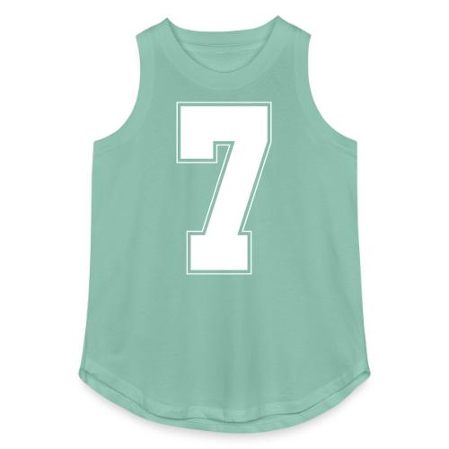 White Number 7 – Varsity Font - Women's Relaxed Tank Top