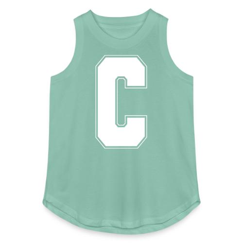 White Letter C – Varsity Alphabet Monogram - Women's Relaxed Tank Top