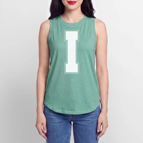 White Letter I – Varsity Alphabet Monogram - Women's Relaxed Tank Top