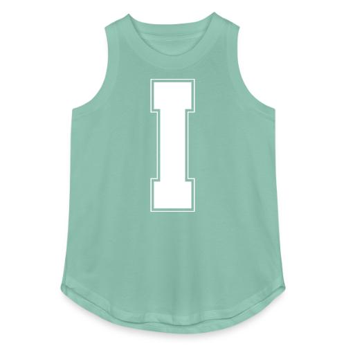 White Letter I – Varsity Alphabet Monogram - Women's Relaxed Tank Top