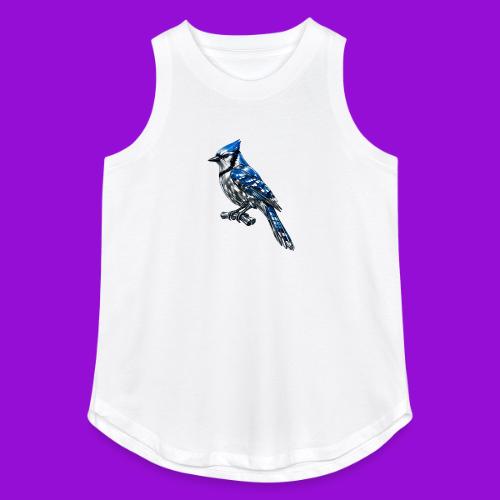 Silver Blue Jay on Perch + Flight Stages 2-print - Women's Relaxed Tank Top