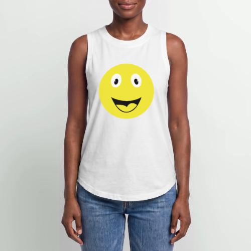 Yellow Happy Face Print - Women's Relaxed Tank Top