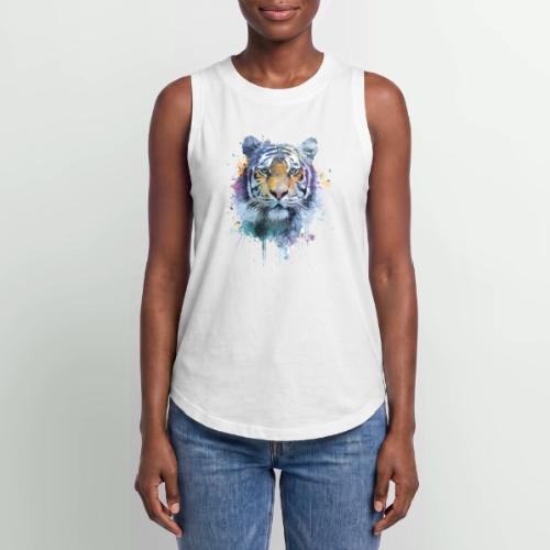 Splash-Art Tiger Face - Women's Relaxed Tank Top