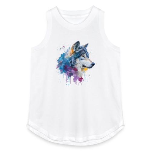 Splash-Art Wolf Head - Women's Relaxed Tank Top