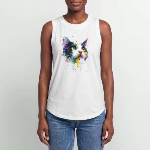 Cat: Painted Purr Expression - Women's Relaxed Tank Top
