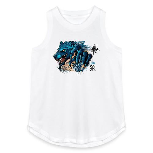 Blue Wolf Graffiti Street Art - Women's Relaxed Tank Top